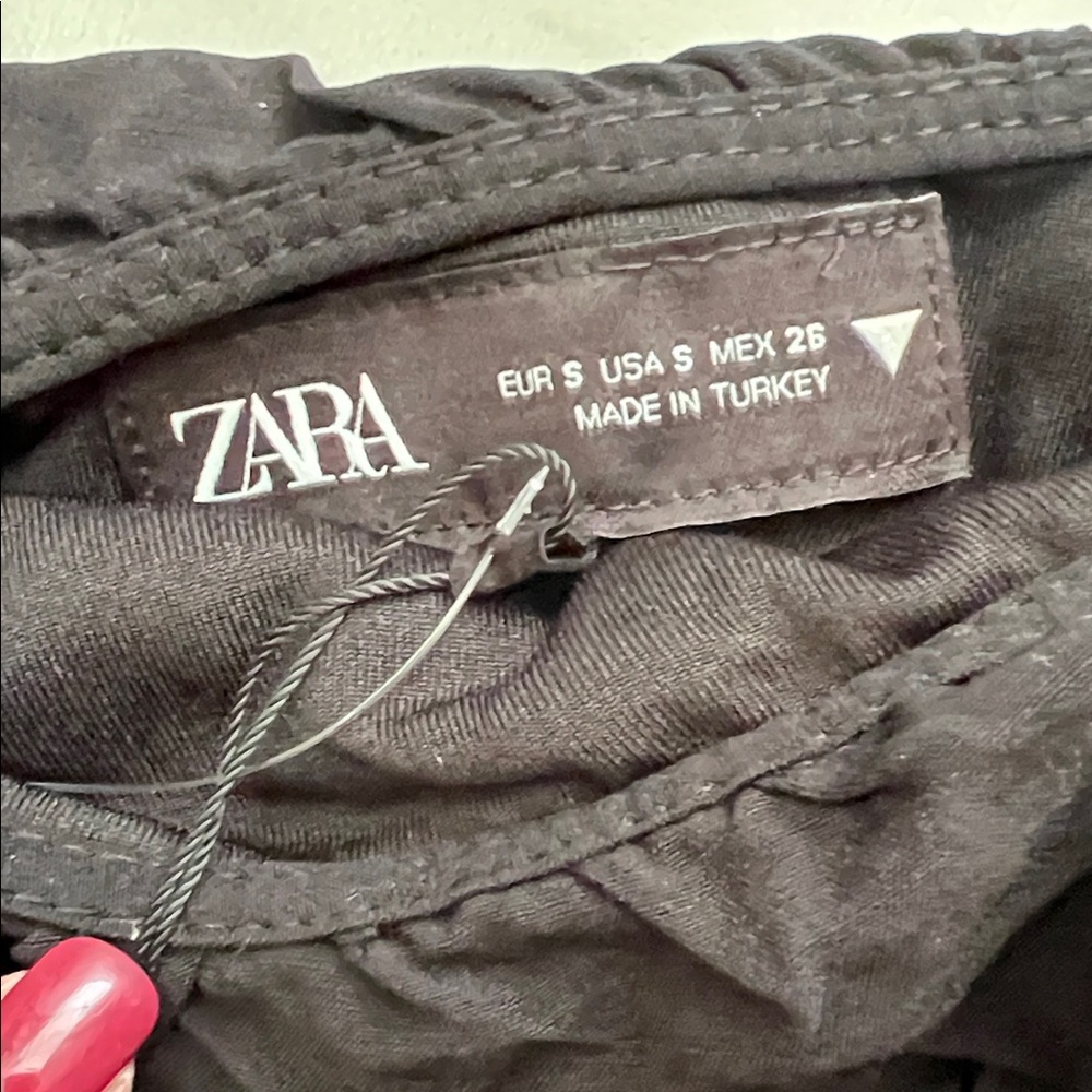 NWT Zara Black Ruffle Crop Top Ruffed - Picture 8 of 8